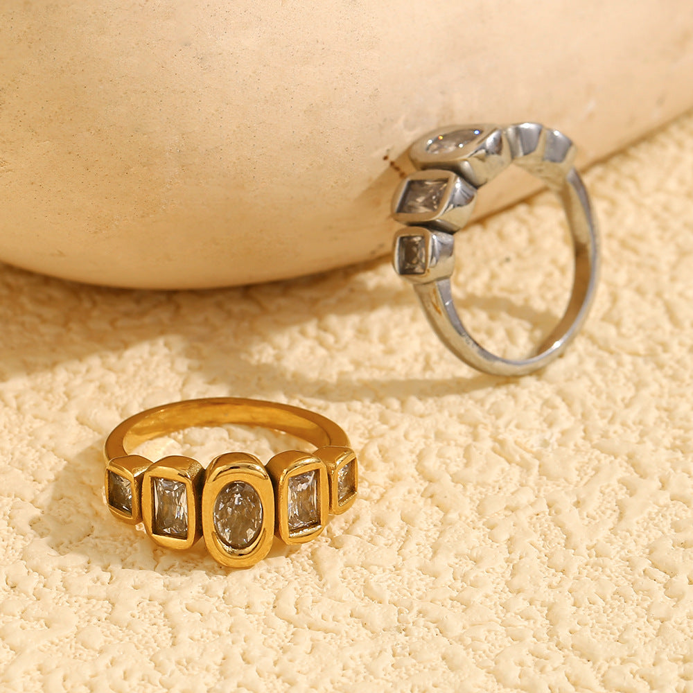 Simple Geometric Bezel-Set Zircon Ring DP25F464