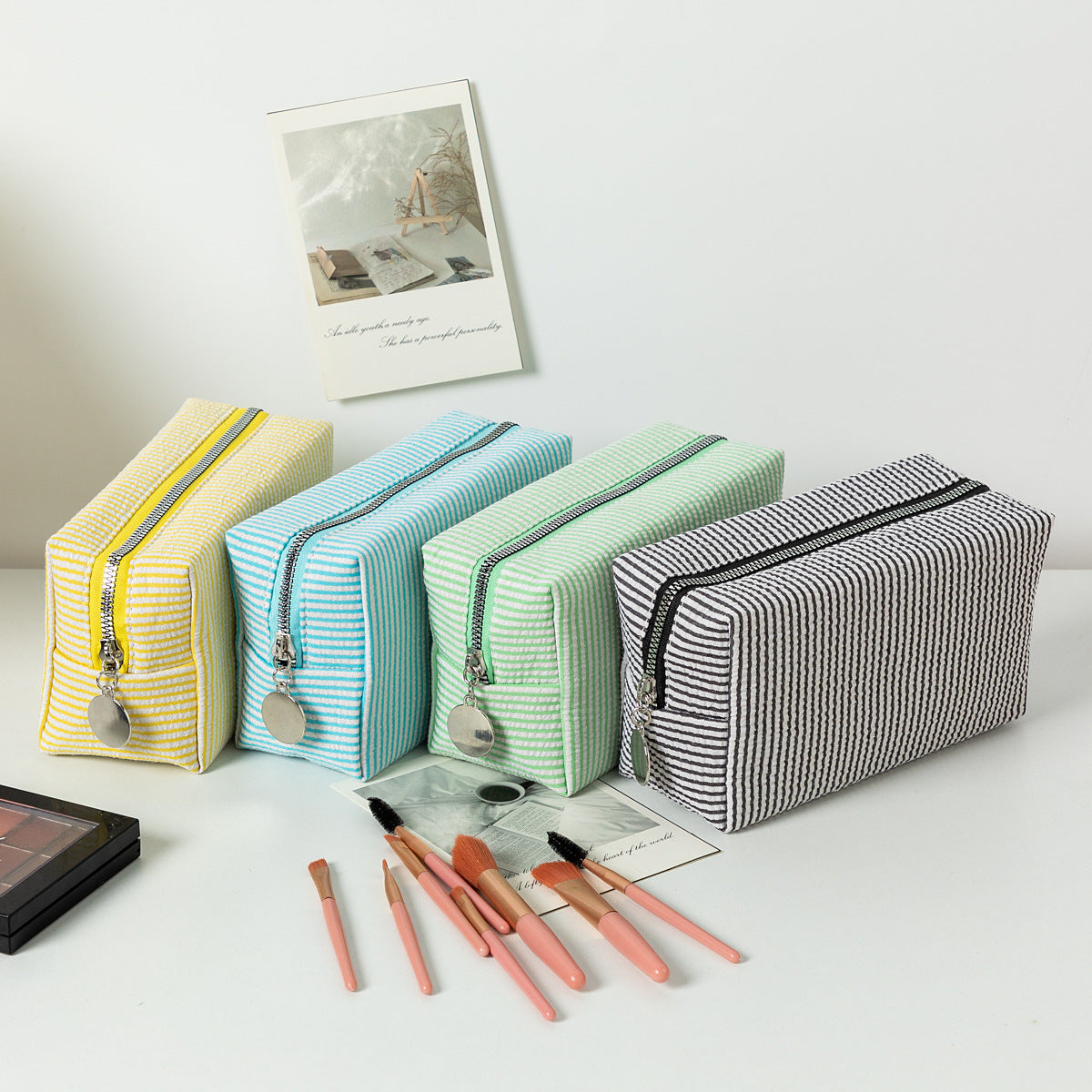 Color Block Cosmetic Bag - DippedShop Wholesale - #7075