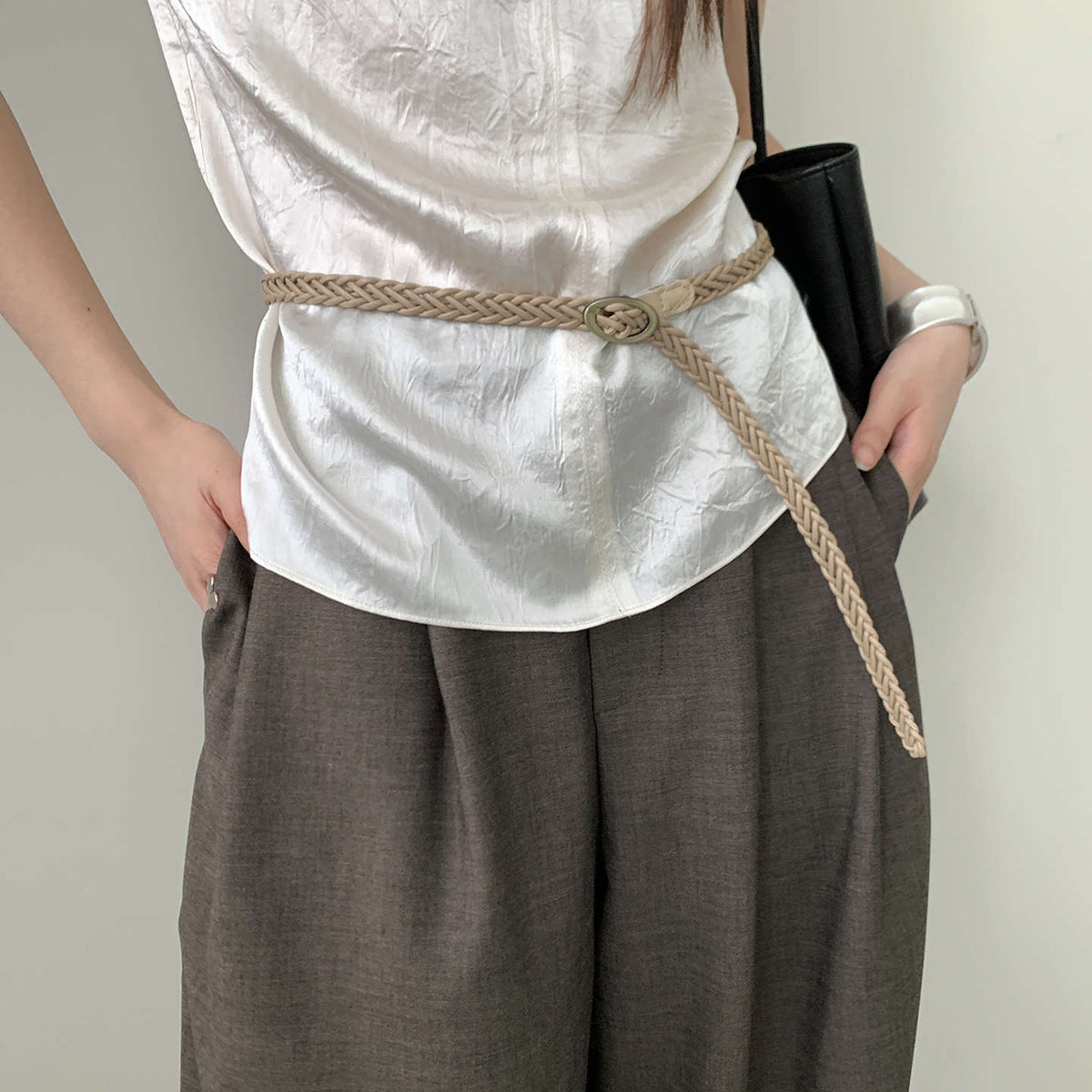 Minimalist Handmade Woven Braided Waist Belt 6W6JBT196