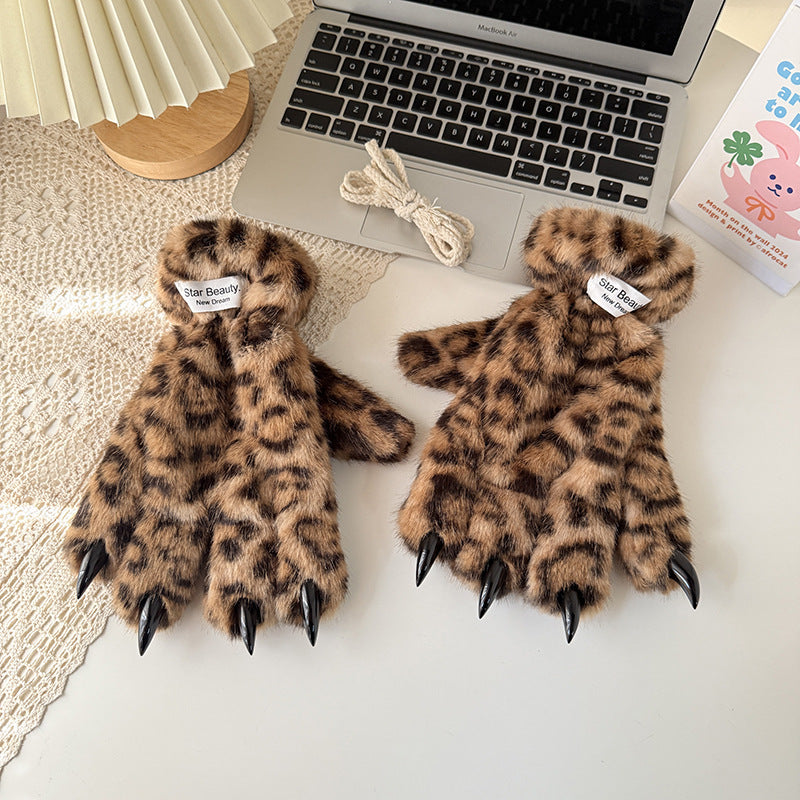 Faux Fur Animal Claw Gloves - DippedShop Wholesale - #9651