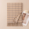 Warm Color Block Plaid Tassel Scarf 6W6NSW285