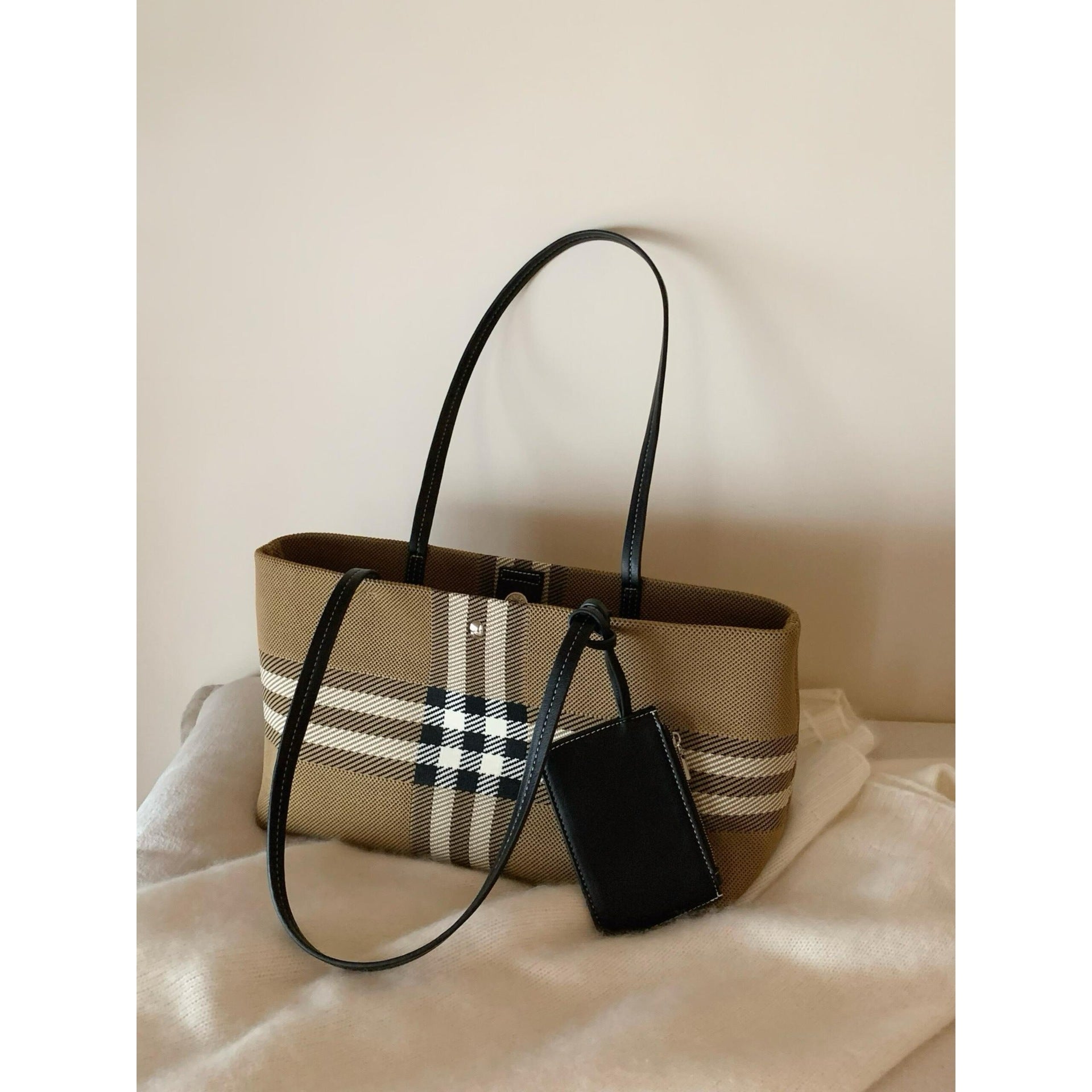 Vintage Plaid Pattern Portable Shoulder Bag 6W10BBG1951