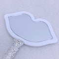 Sparkly Rhinestone Lip Shaped Handheld Mirror 6C5MR103
