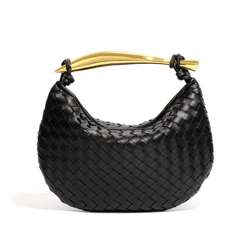 Fashion Solid Color Woven Crescent Handbag 6W10BBG2423