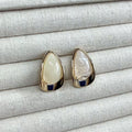 Vintage Resin Teardrop Drop Stud Earrings 6W6JER616