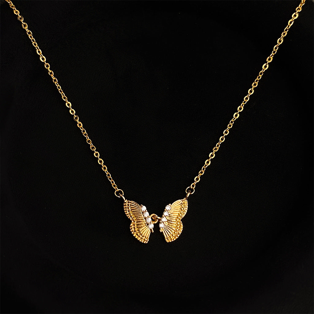 Butterfly CZ Choker Necklace - DippedShop Wholesale - #5443