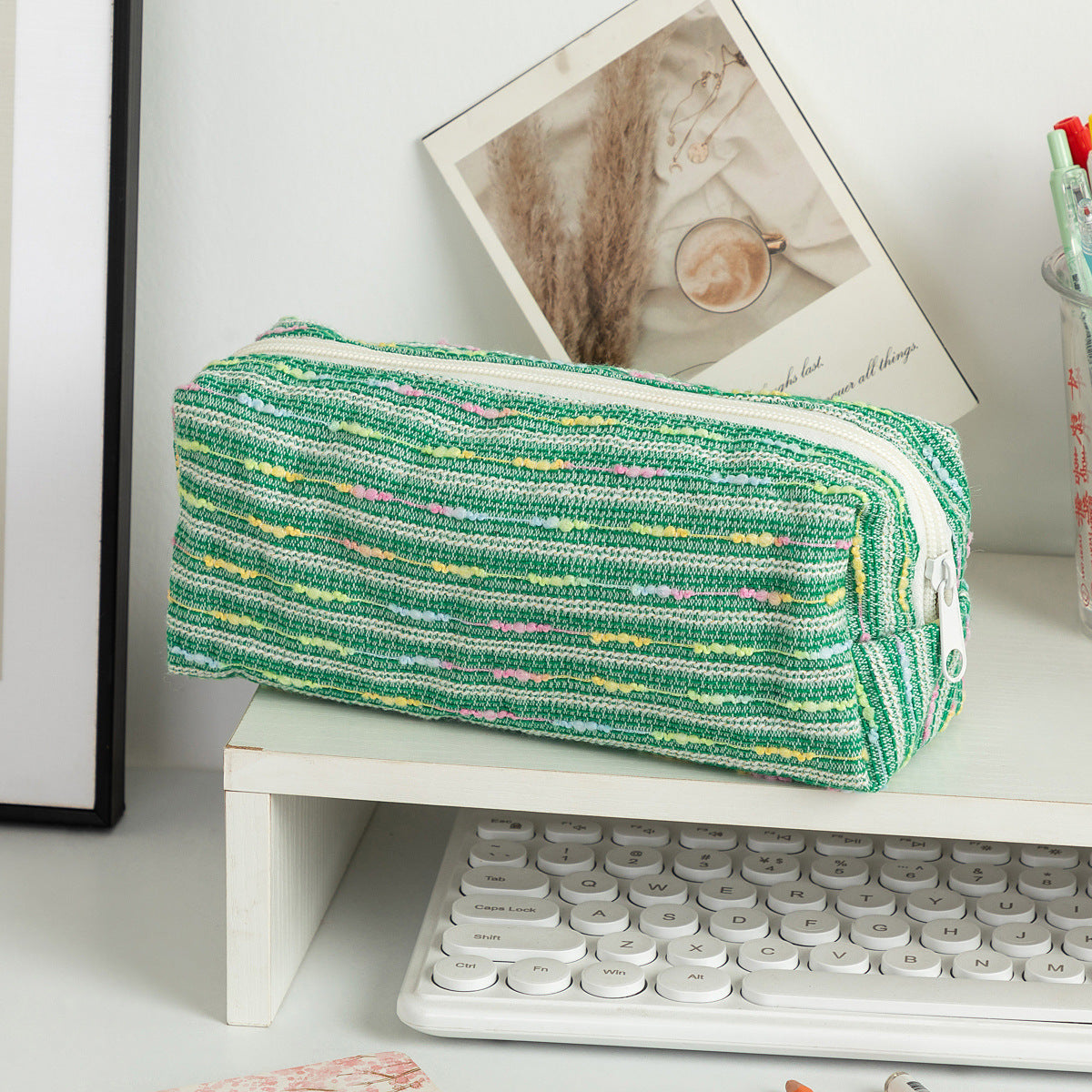 Cute Multi-Color Line portable Pencil Pouch 6S10BOB1045