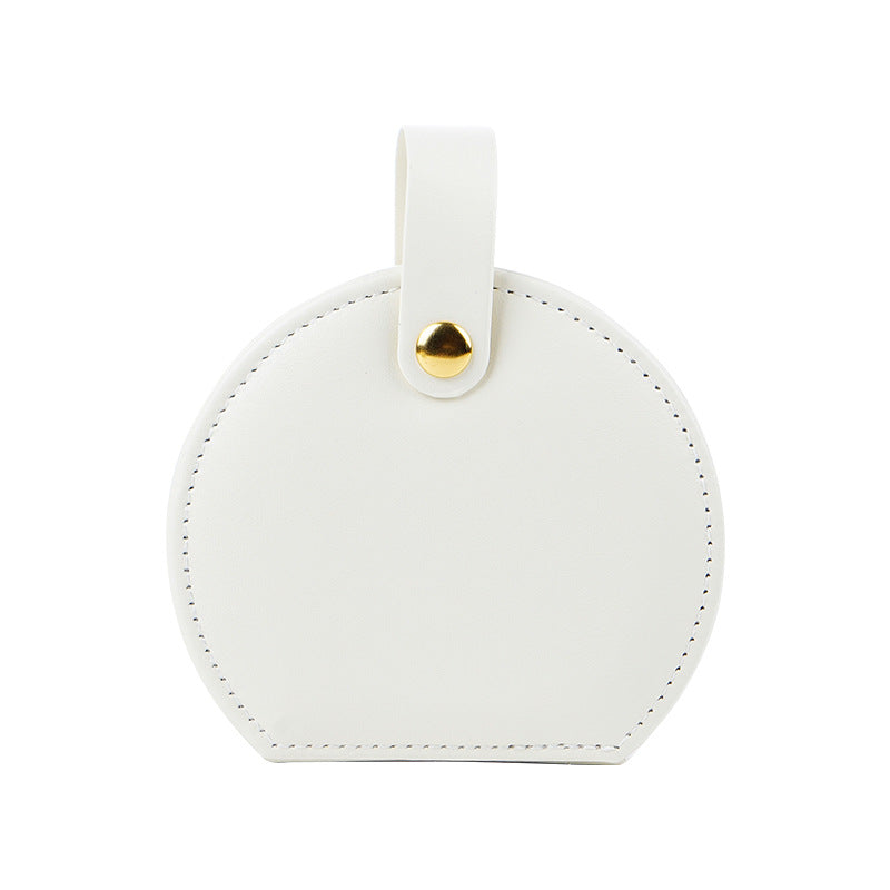 Elegant Half-Moon Travel Jewelry Case with Handle 6W13HSJ111