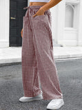 Vintage Plaid Wide Leg Pants - DippedShop Wholesale - #7075