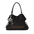 Solid Color Letters Embroideries Large Capacity Shoulder Bag 6W10BBG1358