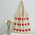 Love Pattern Knit Tote - DippedShop Wholesale - #7747