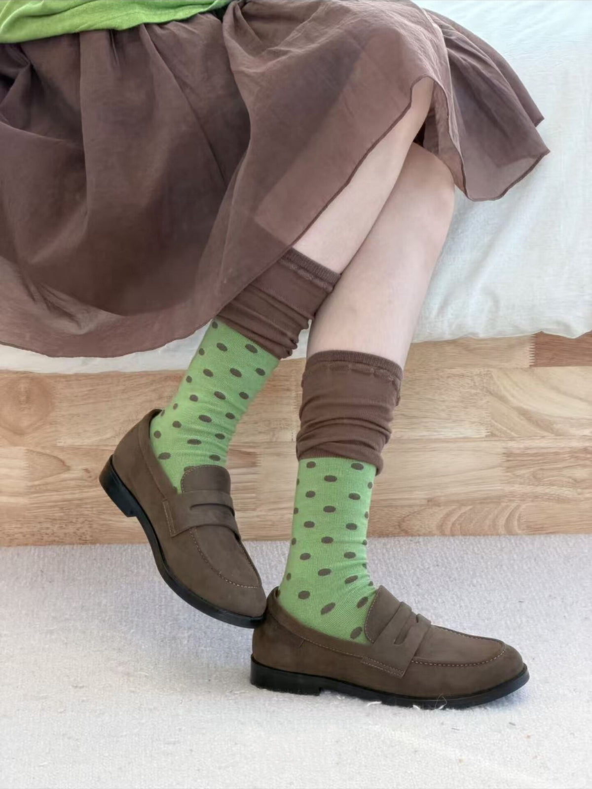 Polka Dot Mid-Calf Socks - DippedShop Wholesale - #9379