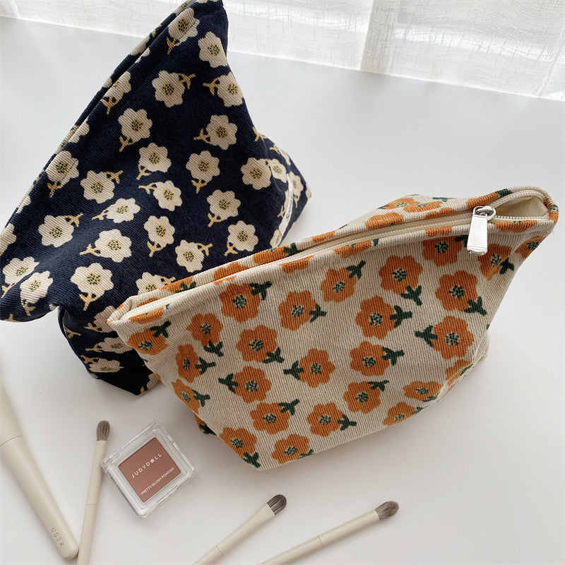 Corduroy Flower Jacquard Simple Make Up Bag DP25A572