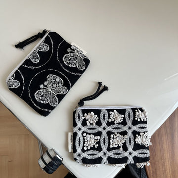 Color Block Embroidered MIni Portable Wallets DP25C672