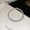 Chic Rhinestones Pearl Bead Chain Bracelet 6W6JBR676