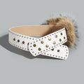 Vintage Studded Wide Faux Fur Waist Belt MK2LEEP6W6JBT54