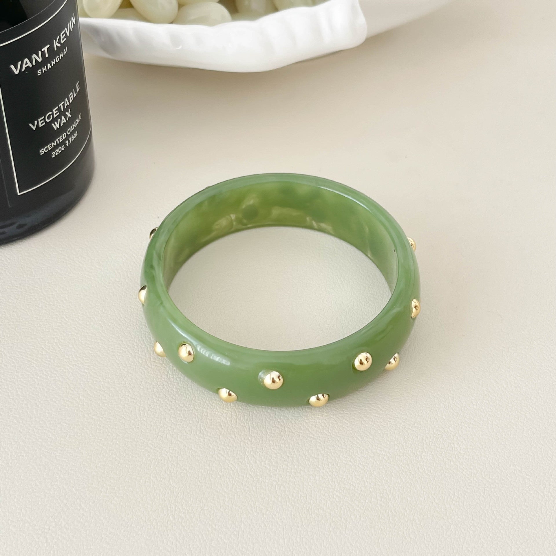 Punk Style Round Rivet Wide Ba - DippedShop Wholesale - #5795