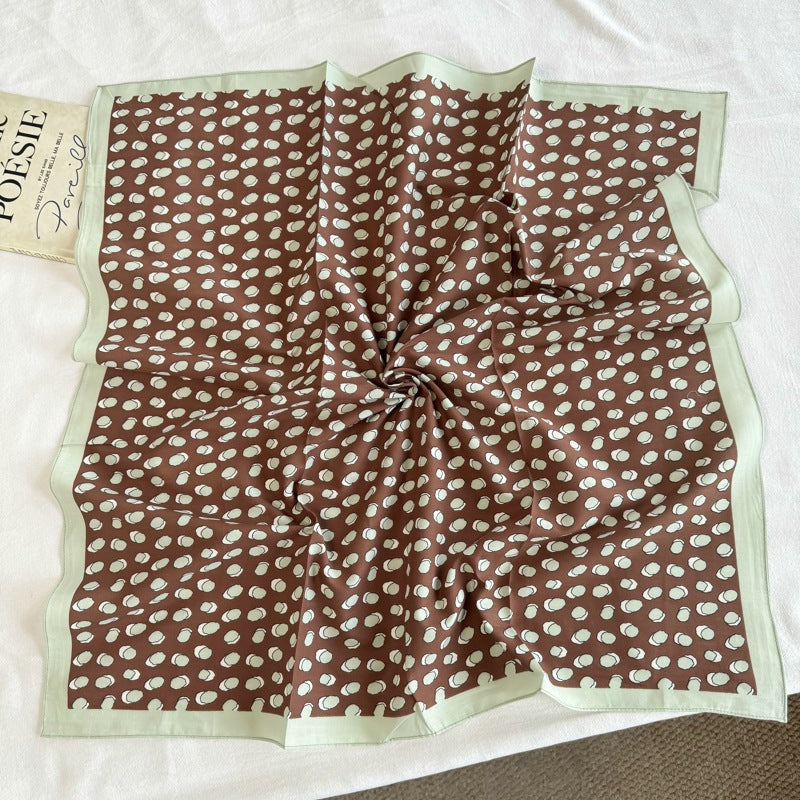Vintage Striped Polka Dots Print Silk Scarf MK2BLW6W6NSI75
