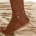 Trendy Four Leaf Clover Layered Chain Anklet 8ZA6JAB14