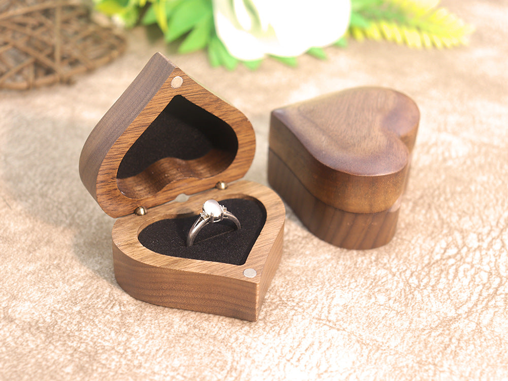 Heart Wooden Ring Box - DippedShop Wholesale - #9491