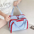 Cute Color Block Love Heart Print Makeup Bag MK2BW6S10BOB108