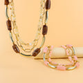 Trendy Multi-Layer Beaded Necklace - DippedShop Wholesale - #8435
