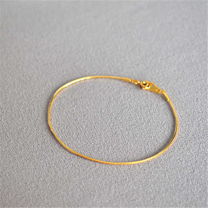 Minimalist Gold Plated Snake Chain Bracelet 6W6JBR472