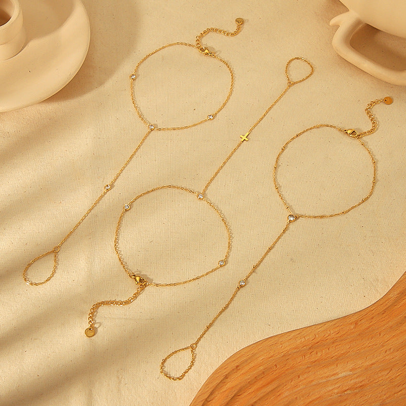 Stylish Gold Plated Zirconia C - DippedShop Wholesale - #3955