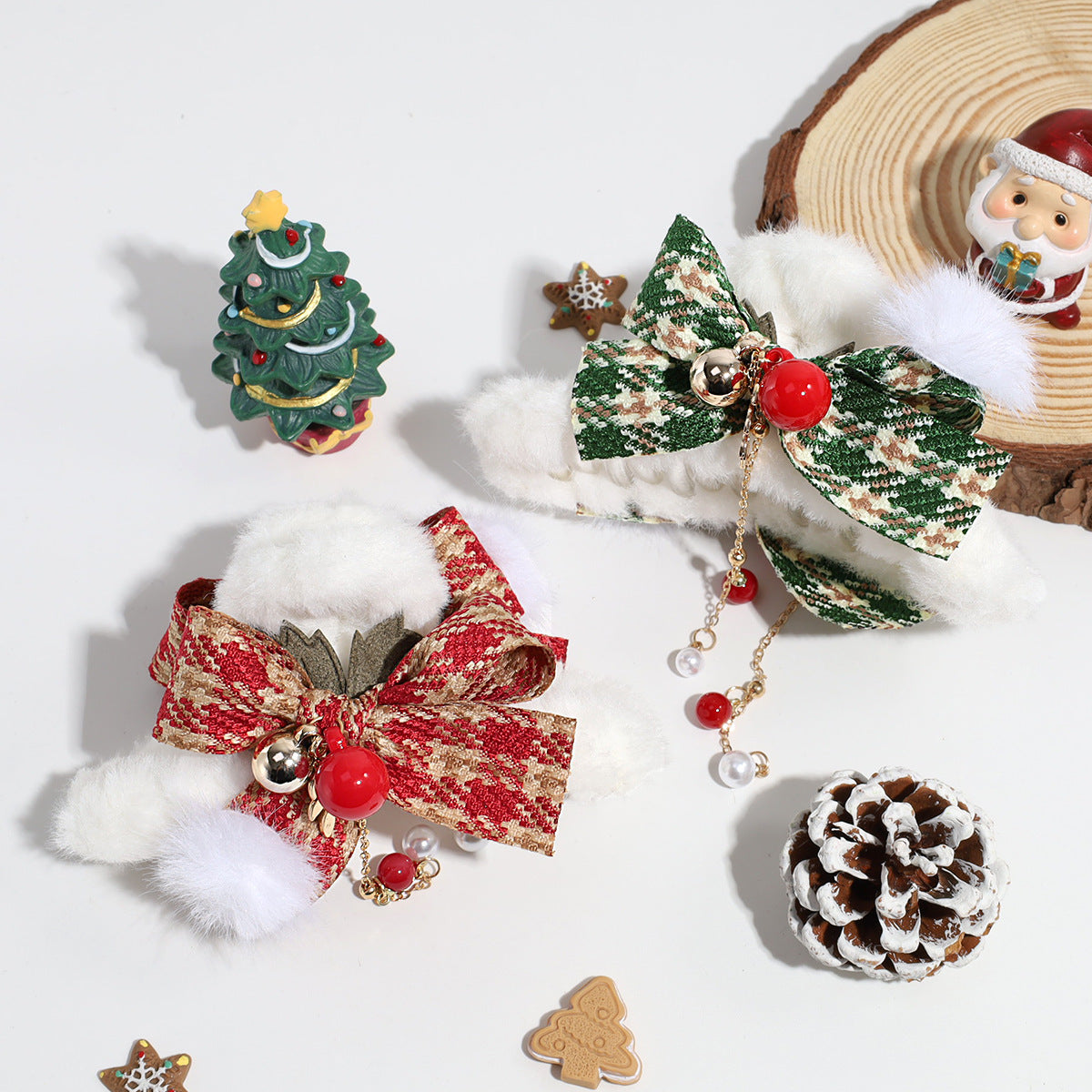 Plaid Velvet Bow Hair Clip - DippedShop Wholesale - #0707