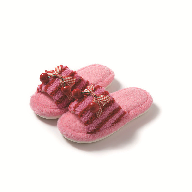 Plush Striped Slippers - DippedShop Wholesale - #6291