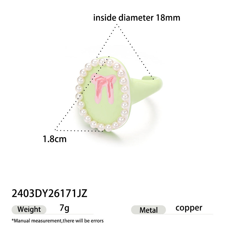 Cherry Print Open Ring - DippedShop Wholesale - #7299