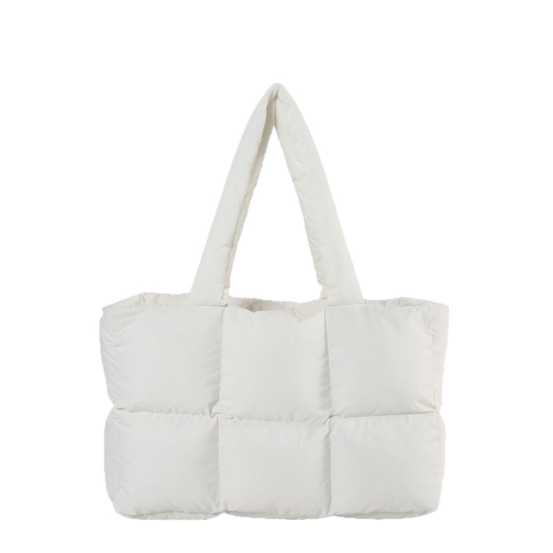 Simple Solid Color Soft Puffer Tote Bag 6W10BBG1801