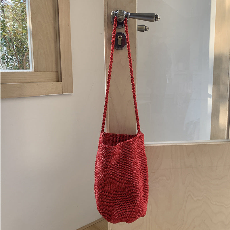 Handmade Woven Bucket Bag - DippedShop Wholesale - #8675