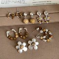 Boho Style Natural Stone Beaded Drop Earrings 6W6JER591