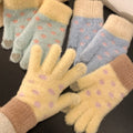 Polka Dot Knit Gloves - DippedShop Wholesale - #4883
