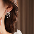 Vintage Sparkly Firework Pearl Stud Earrings 6W6JER756