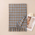 Warm Color Block Plaid Tassel Scarf 6W6NSW285