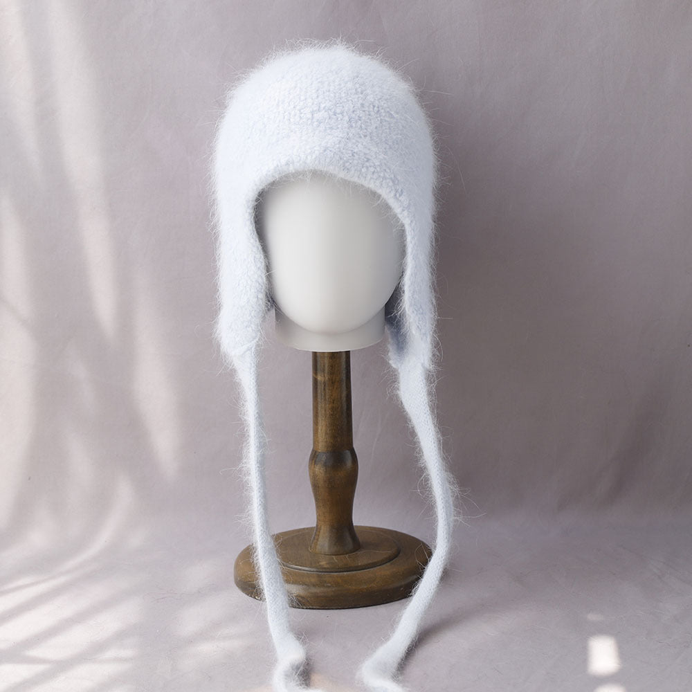 Soft Fuzzy Earflap Knit Hat Chin Ties 6W6HAT705