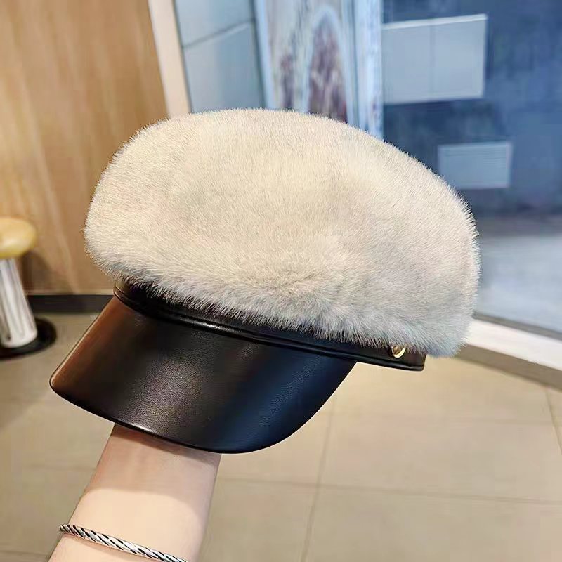 Faux Fur Newsboy Cap - DippedShop Wholesale - #6547