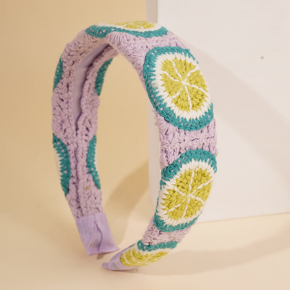 Knitted Floral Head Band - DippedShop Wholesale - #5491