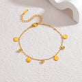 Simple Gold Plated Adjustable Chain Anklet 8ZA6JAB15