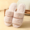 Fuzzy Plush Solid Color Open-Toe Slippers 6W8FSP235