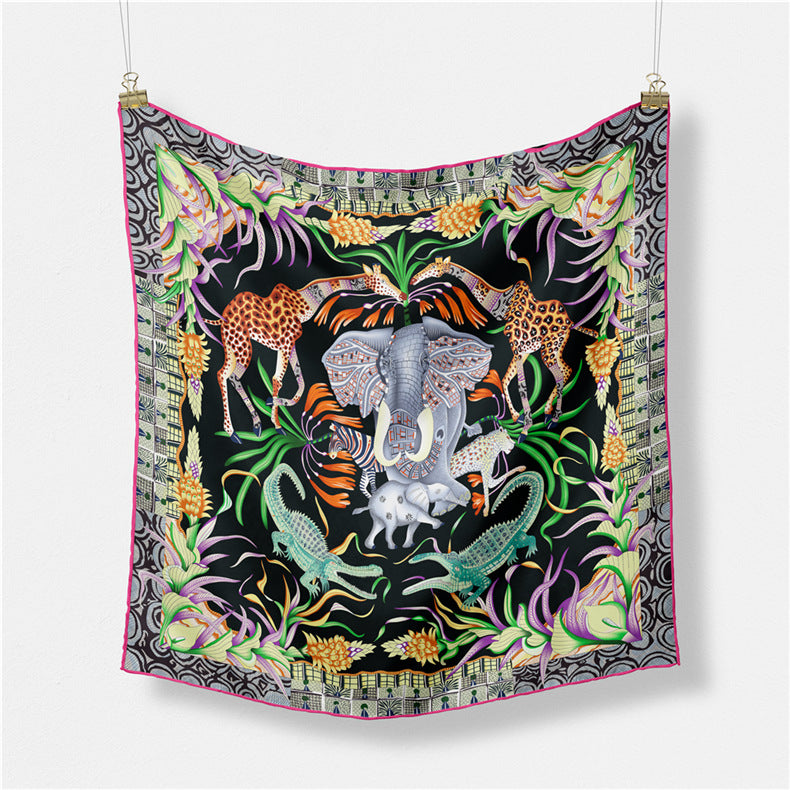 Animal Print Silk Scarf - DippedShop Wholesale - #6403