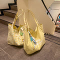 Creative Plaid Letters Print Reversible Tote Bag MK2BLW6W10BBG582