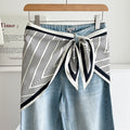 Minimalist Striped Cashew Waist Belt Silk Scarf MK2BLW6W6NSI70