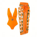 Floral One Piece Swimsuit Set - DippedShop Wholesale - #1683