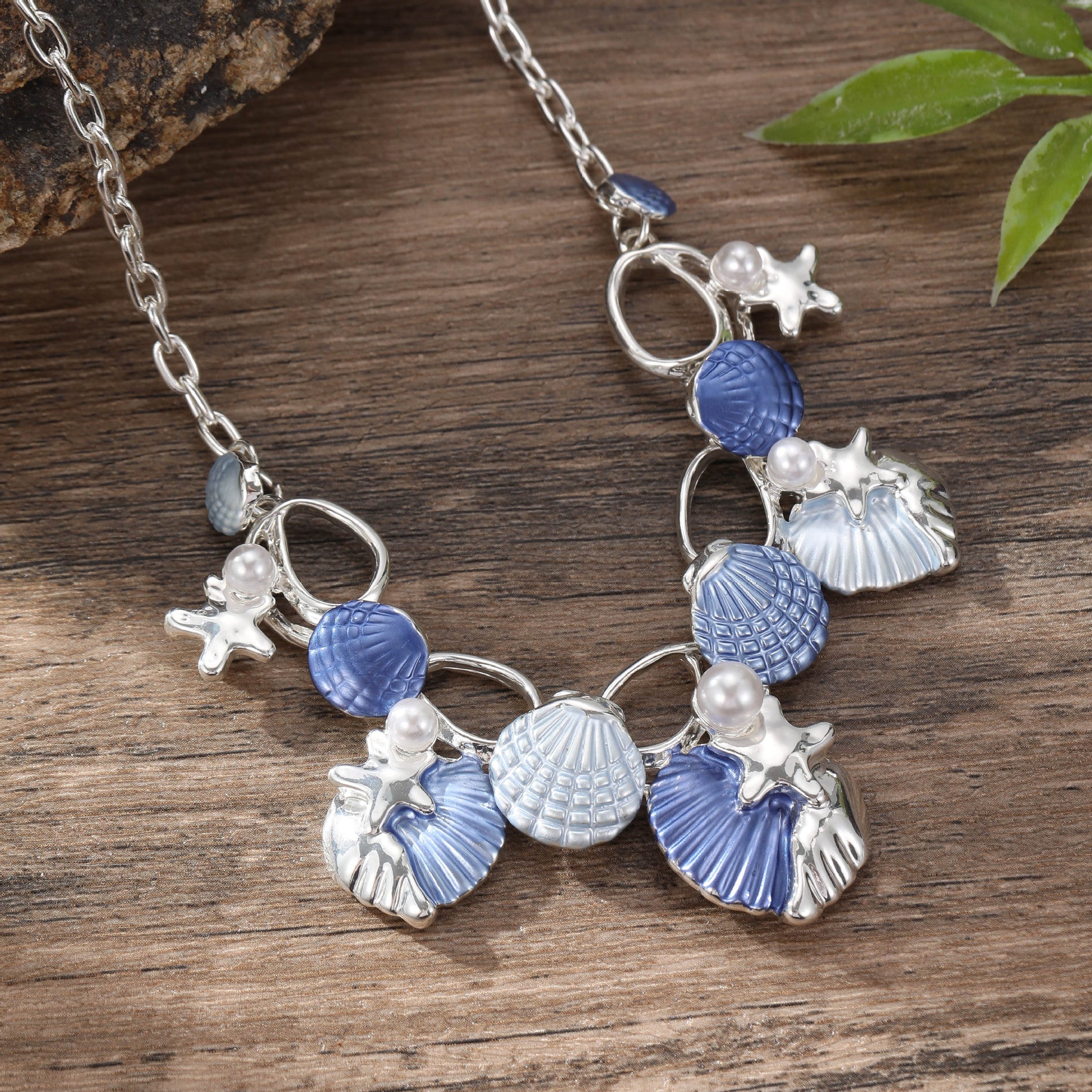 Shell Starfish Pendant Necklace - DippedShop Wholesale - #6595