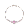 Sparkly Rhinestone Heart Star Chain Bracelet 6W6JBR528