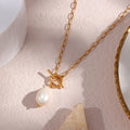 Baroque Pearl Gold Necklace - DippedShop Wholesale - #1699