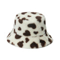 Trendy Heart Print Fluffy Plush Bucket Hat 6W6HAT808